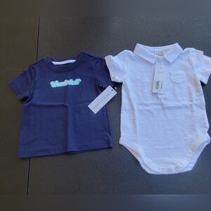 Janie And Jack Lot Of 2 Boys T - Shirts 6 To 12 Months